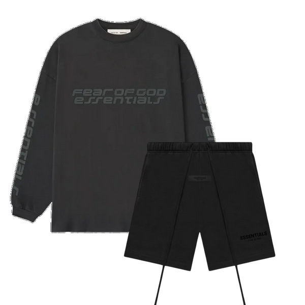 Fear of God Essentials 90s Longsleeve Vintage Iron + Stretch Limo Shorts