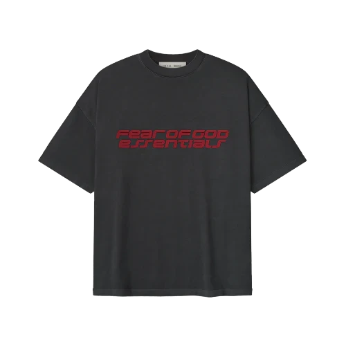 Fear of God Essentials 90s Iron Grey Red T-Shirt