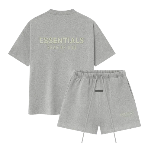 Fear of God Essentials FW25 Concrete Heather Summer Set