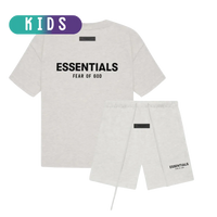 Kids Fear of God Essentials Light Oatmeal Summer Set